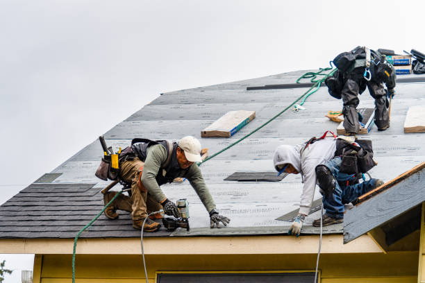Professional Gutter Installation technician working in Detroit, OR